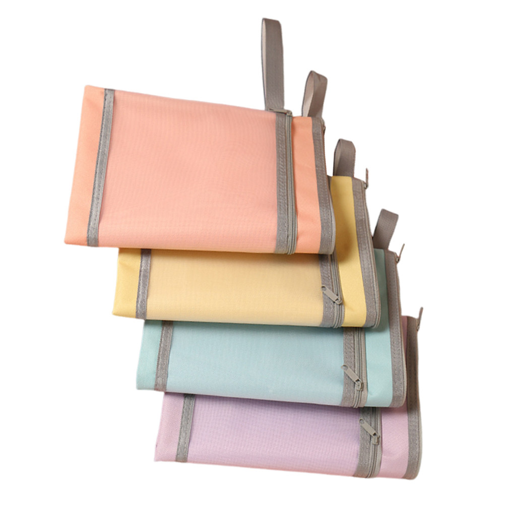 Home Office With View - 4Pcs Translucent Zipper File Pouch A4