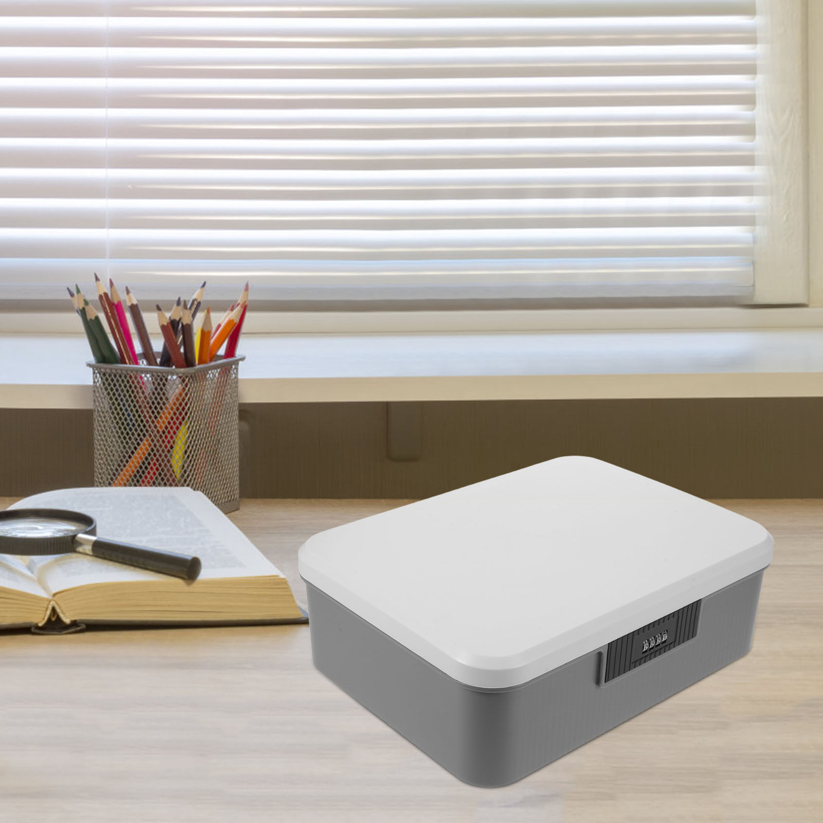 Home Office Travel Document - 16L Lockable Storage Bin with Combination