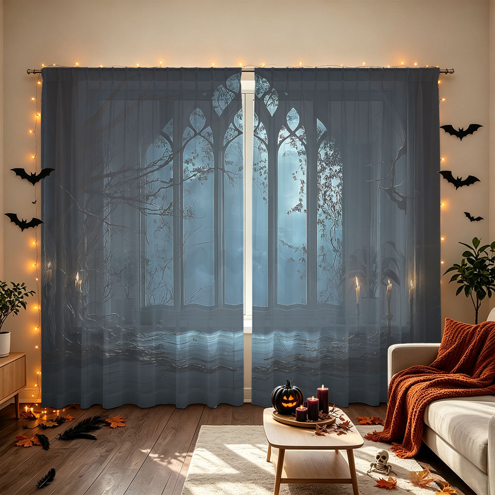Home Office With View - 2Pcs Gothic Church Window View Print