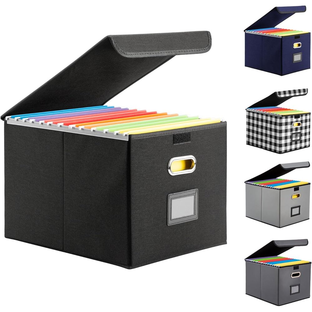 Collapsible File Box with Lid  - Home Office Box review and price