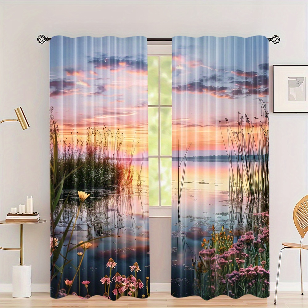 Aesthetic Sunset Nature Curtai - Home Office With View review and price