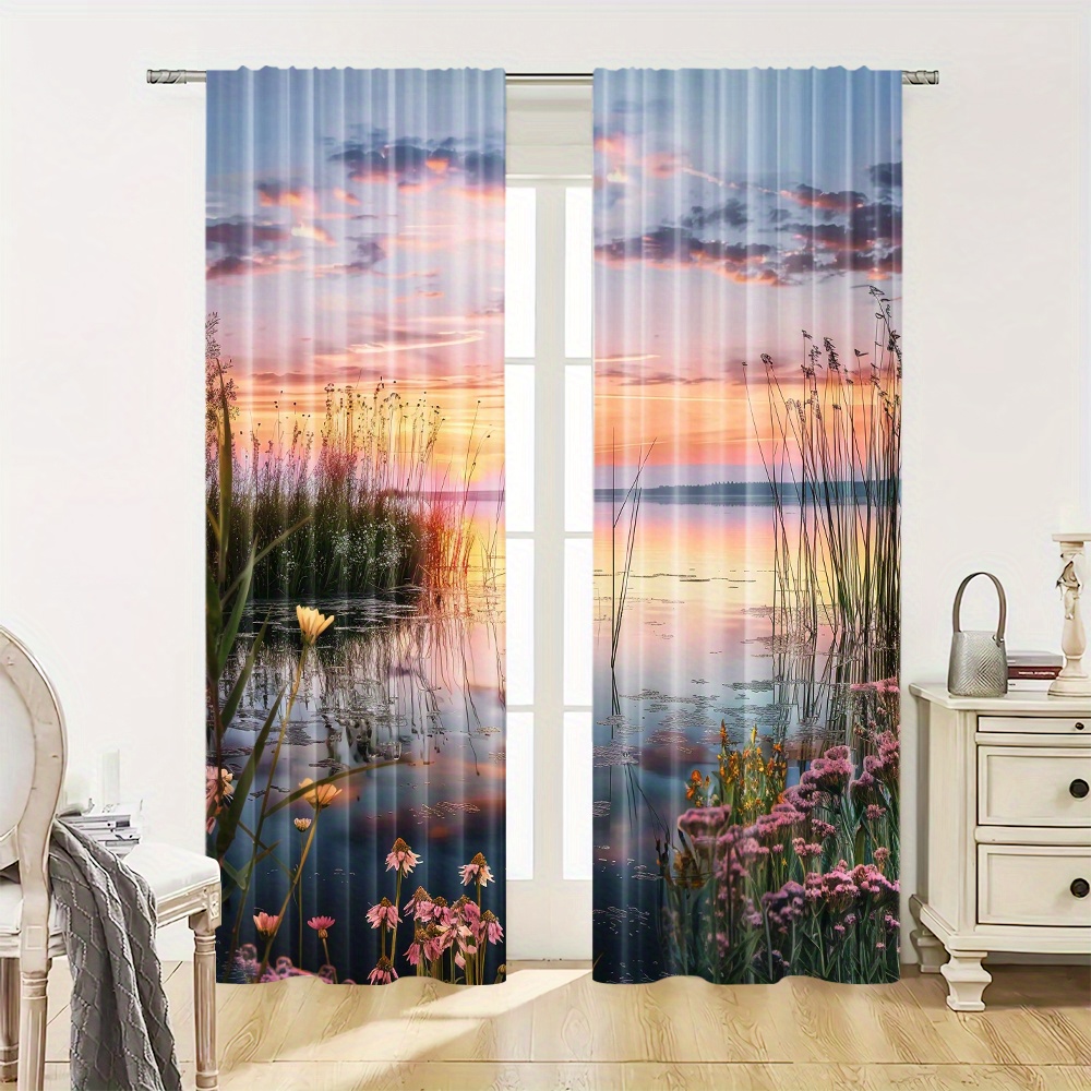 Aesthetic Sunset Nature Curtai - Home Office With View review and price