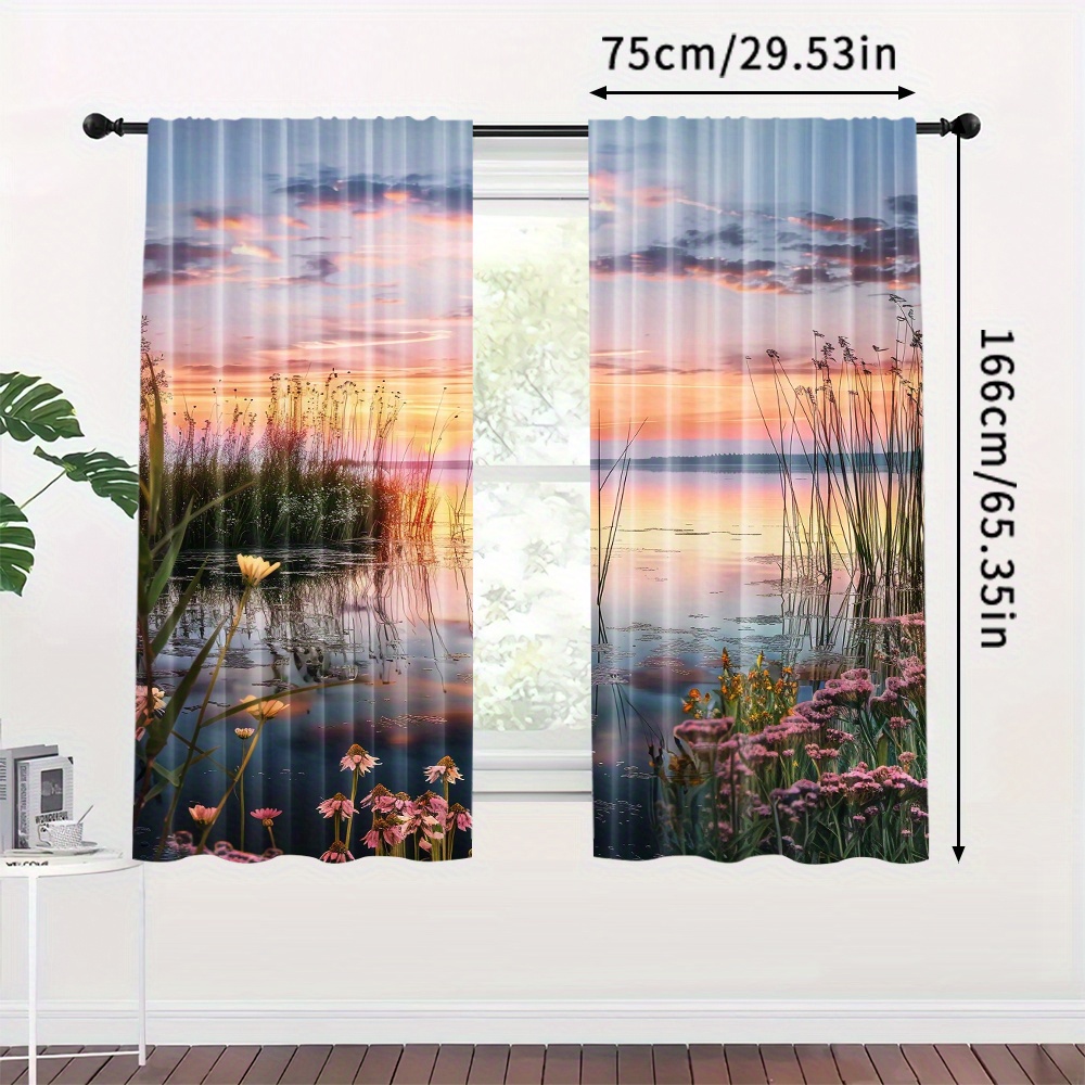 Aesthetic Sunset Nature Curtai - Home Office With View review and price