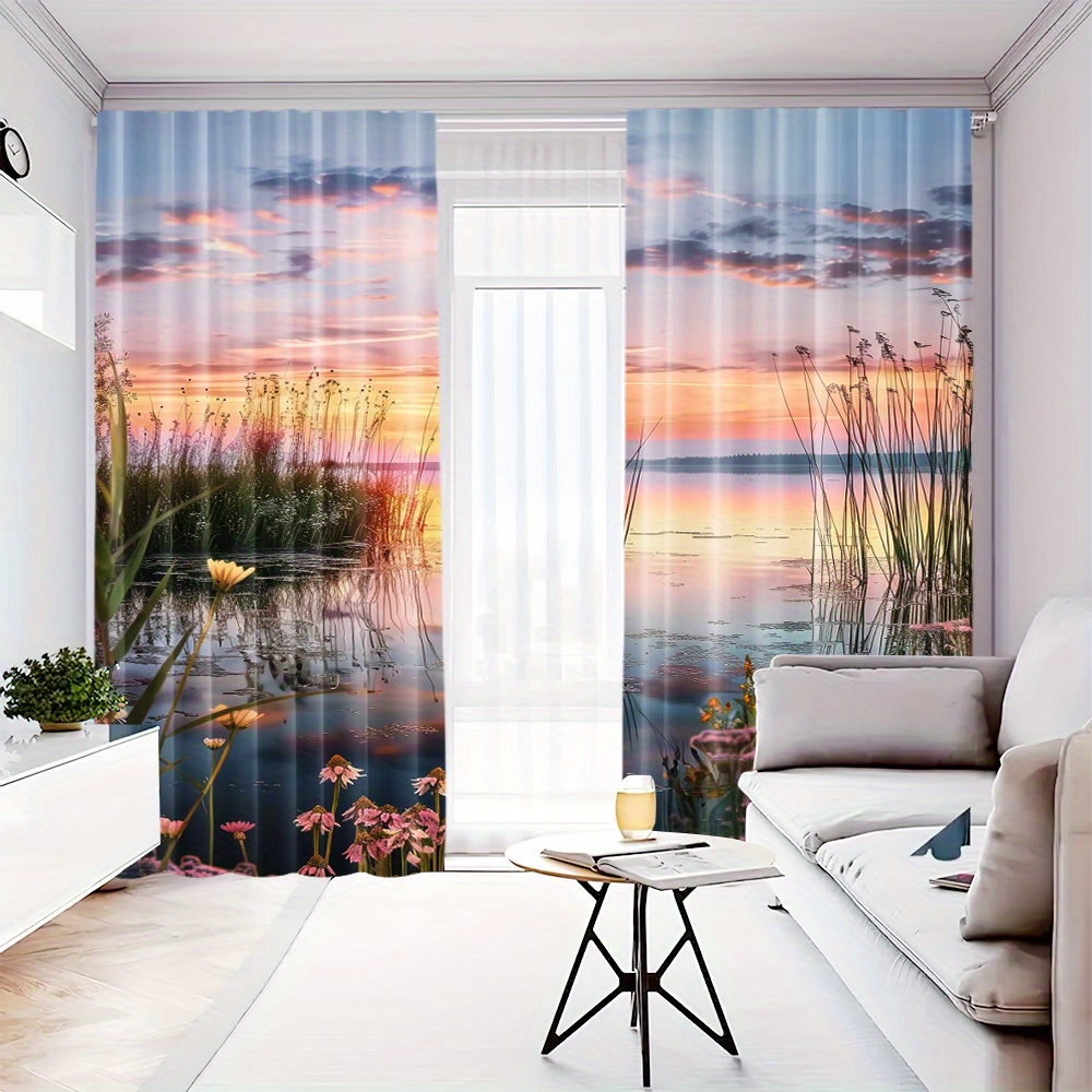 Aesthetic Sunset Nature Curtai - Home Office With View review and price