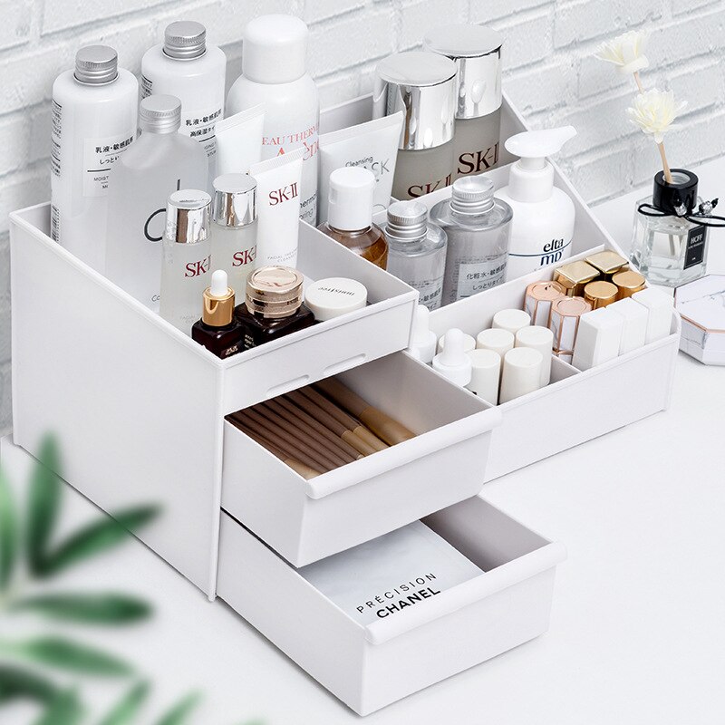 1PC White Plastic Makeup Stora - Home Office Desk With Drawers review and price