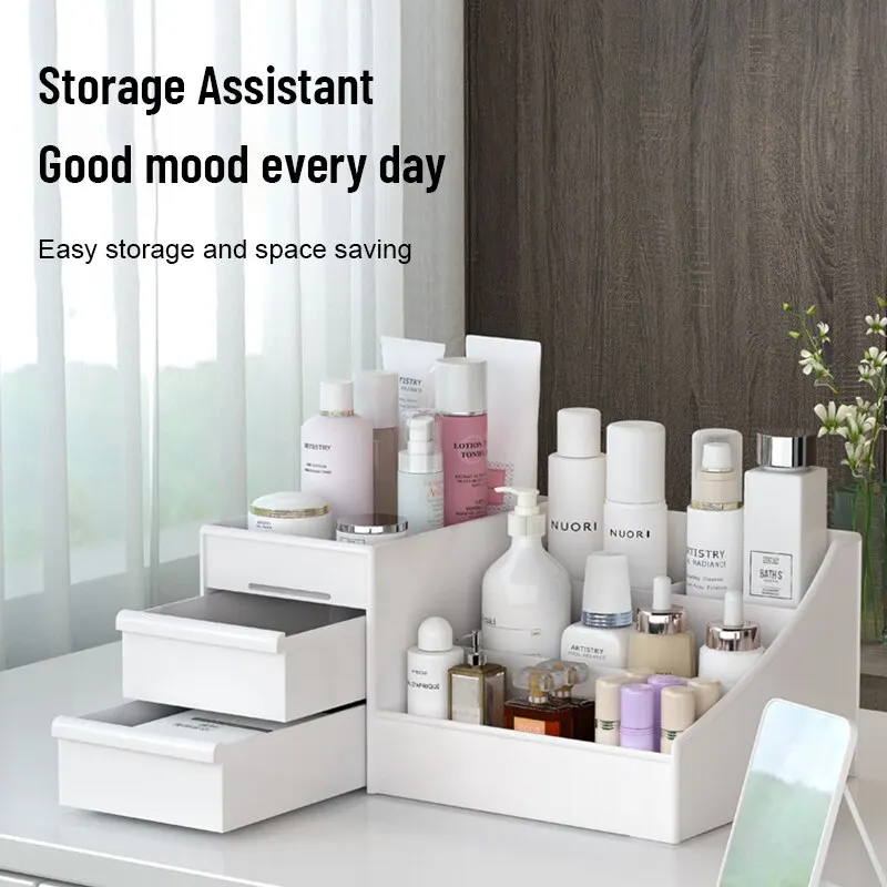 1PC White Plastic Makeup Stora - Home Office Desk With Drawers review and price