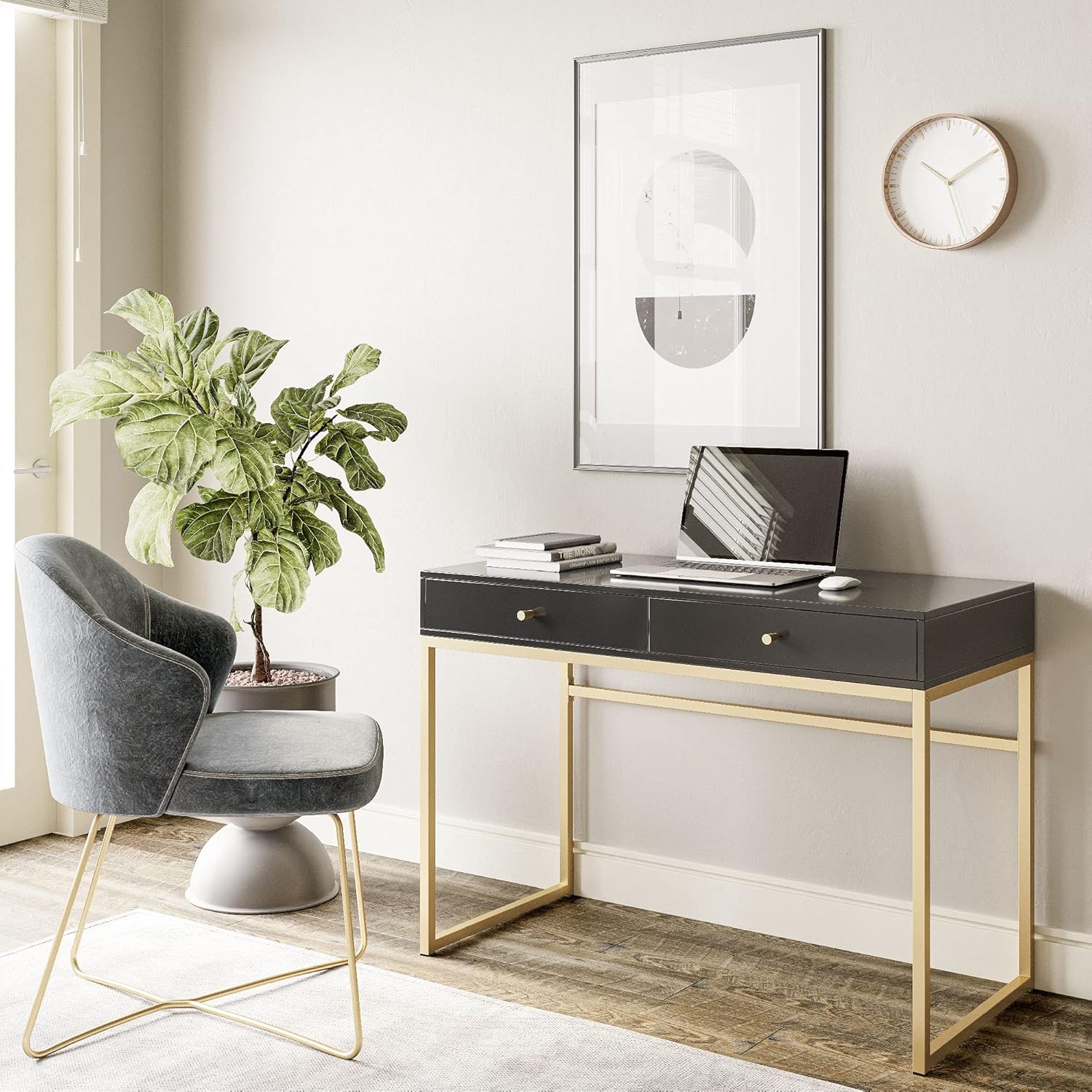 42 Inch Makeup Vanity or Home  - Home Office Desk With Drawers review and price